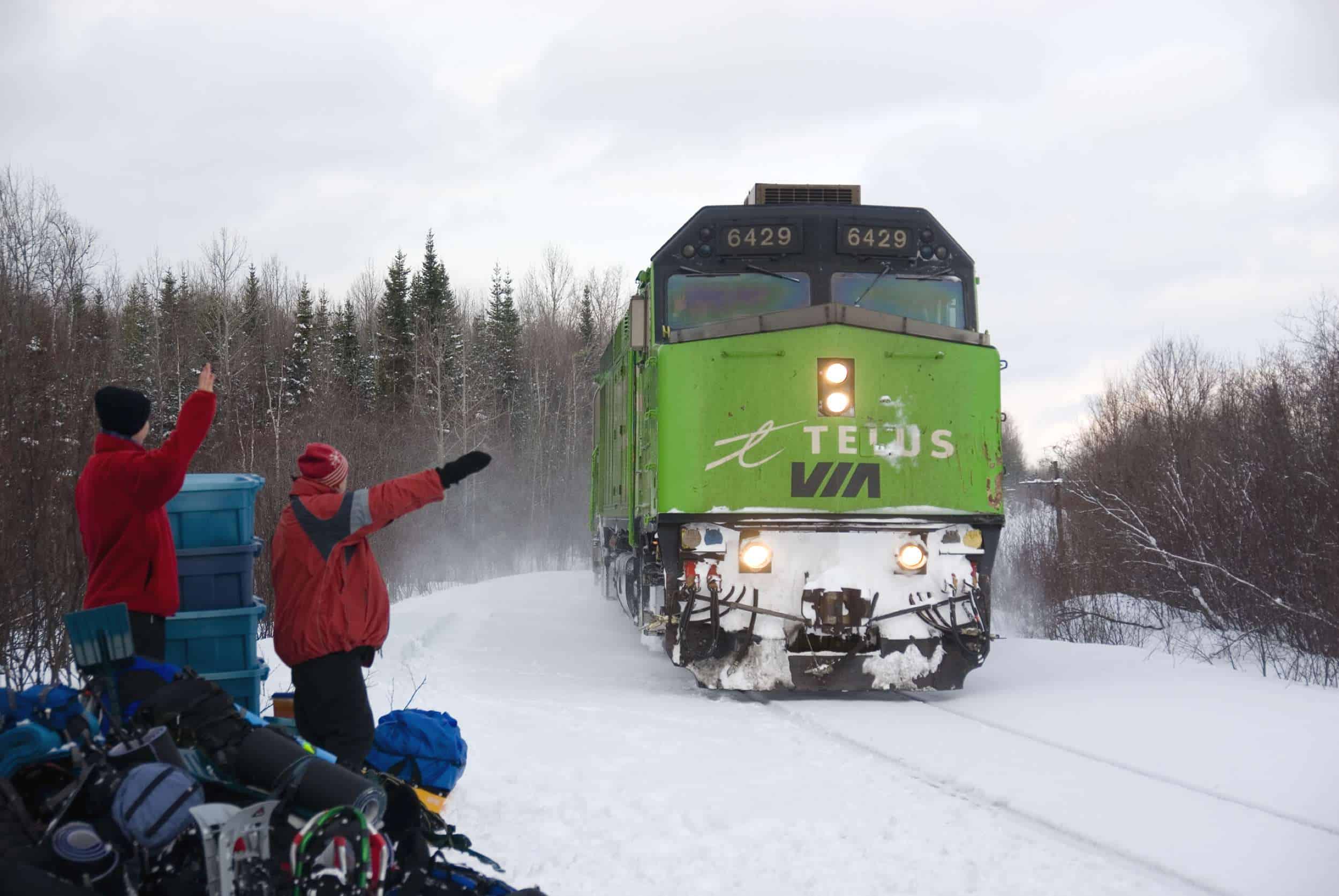 train transport vers activité parascolaire d'hiver 